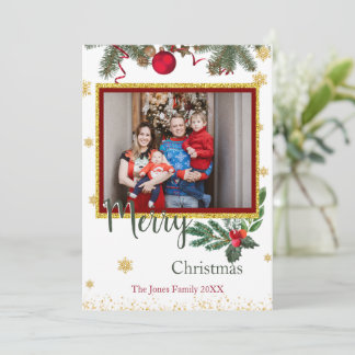 Festiva Tarjeta de felicitación de la familia navideña de