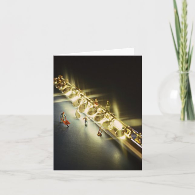 Festiva Tarjeta de felicitación de la flauta o del (Anverso)