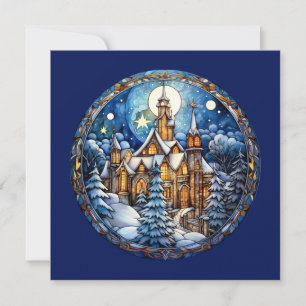 Festiva Tarjeta de felicitación de la Iglesia de navidades