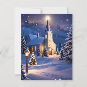 Festiva Tarjeta de felicitación de la Iglesia de navidades