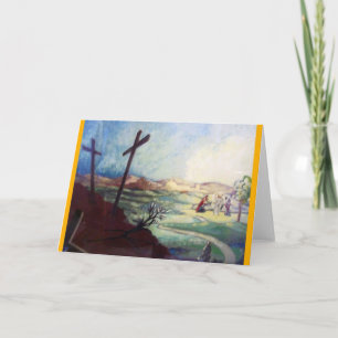 Festiva Tarjeta de felicitación de la mañana de Pascua