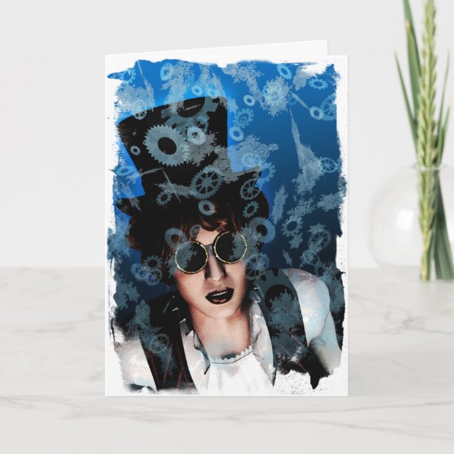 Festiva Tarjeta de felicitación de la nieve y del vapor (Anverso)