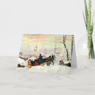 Festiva Tarjeta de felicitación de la pintura del paseo