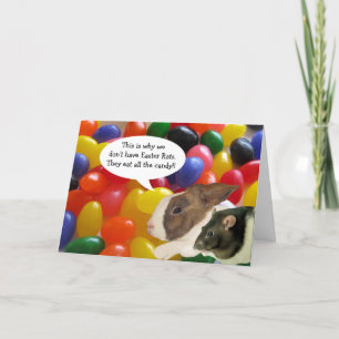 Festiva Tarjeta de felicitación de la Rata de Pascua