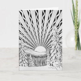 Festiva Tarjeta de felicitación de la salida del sol de