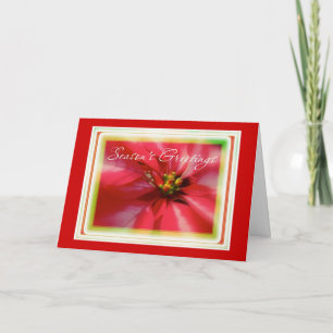 Festiva Tarjeta de felicitación de la temporada de Poinset
