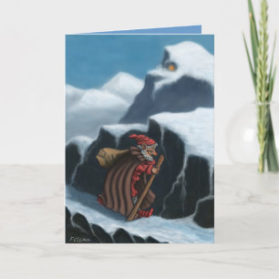 Festiva tarjeta de felicitación de las montañas del chaval