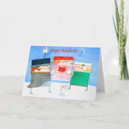 Festiva Tarjeta de felicitación de los caroleros de vacaci