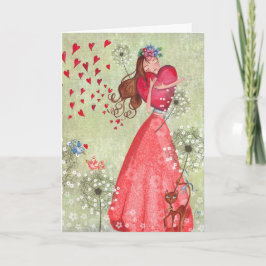 Festiva Tarjeta de felicitación de los corazones el | del