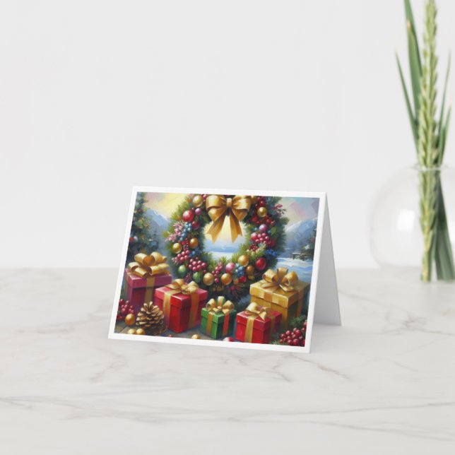 Festiva Tarjeta de felicitación de los deseos cálidos (Anverso)