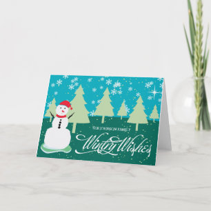 Festiva tarjeta de felicitación de los deseos de los inver