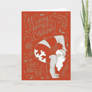 Festiva Tarjeta de felicitación de los Navidades de Yoga