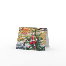 Tarjeta de felicitación de los renos navideños