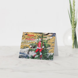 Festiva Tarjeta de felicitación de los renos navideños