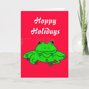 Festiva Tarjeta de felicitación de lúpulo de la rana de