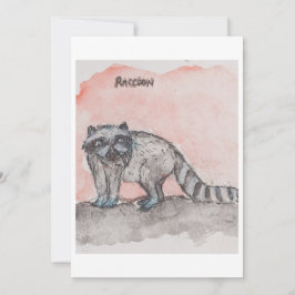 Festiva Tarjeta de Felicitación de Mapache