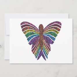 Festiva Tarjeta de felicitación de Mariposa Arcoíris (blan
