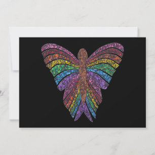 Festiva Tarjeta de felicitación de Mariposa Arcoíris (negr