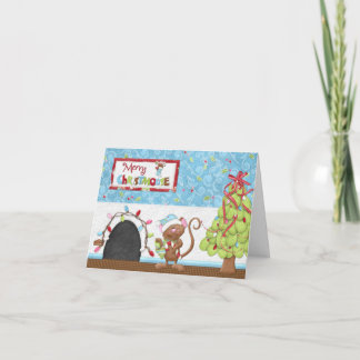 Festiva Tarjeta de felicitación de Merry Christmouse
