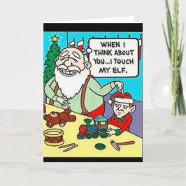 Festiva Tarjeta de felicitación de mi duende de Santa "yo