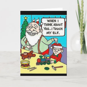 Festiva Tarjeta de felicitación de mi duende de Santa "yo
