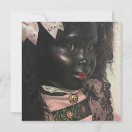 Festiva Tarjeta de felicitación de muñeca negra preciosa