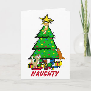 Festiva Tarjeta de felicitación de Naughty Kitties