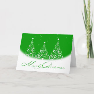 Festiva Tarjeta de Felicitación de Navidad/Árboles-Verde