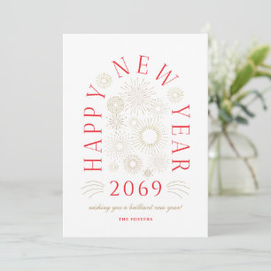 Festiva Tarjeta de felicitación de negocios de fuegos arti