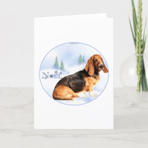 Festiva Tarjeta de felicitación de Noel Basset Hound