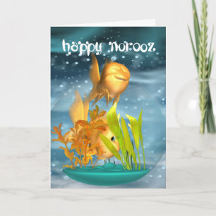 Festiva Tarjeta de felicitación de Norooz con el Goldfish
