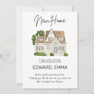 Festiva Tarjeta de Felicitación de Nueva Casa Personalizad