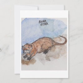 Festiva Tarjeta de Felicitación de Nutria de Río