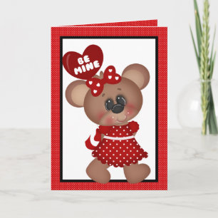 Festiva Tarjeta de felicitación de oso el día de San Valen