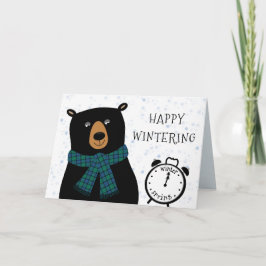 Festiva Tarjeta de Felicitación de Oso Feliz de Invierno A