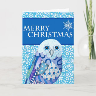 Festiva Tarjeta de felicitación de Owl navidades