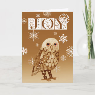 Festiva Tarjeta de felicitación de Owl navidades