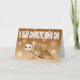 Festiva Tarjeta de felicitación de Owl navidades