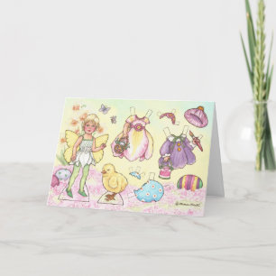 Festiva Tarjeta de felicitación de papel de hadas de la