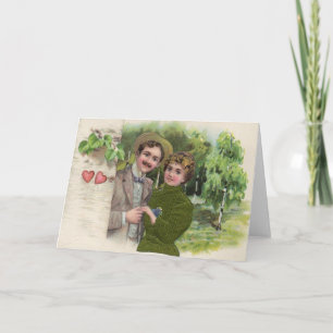 Festiva Tarjeta de felicitación de pareja amante de Victor