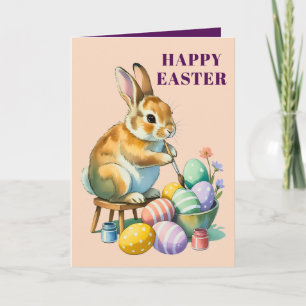 Festiva Tarjeta de Felicitación de Pascua con Conejo Bonit