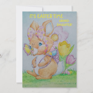 Festiva Tarjeta de felicitación de Pascua de la nieta pers
