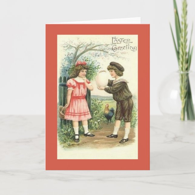 Festiva Tarjeta de felicitación de Pascua de Victoria (Anverso)