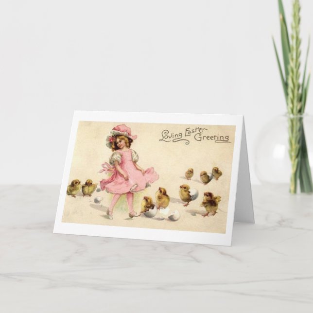 Festiva Tarjeta de felicitación de Pascua de Victoria (Anverso)