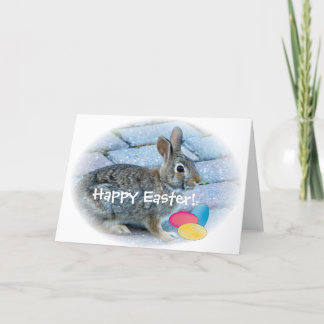 Festiva Tarjeta de felicitación de Pascua del conejito
