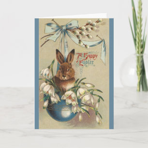 Festiva Tarjeta de felicitación de Pascua del conejito del