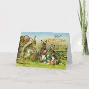Festiva Tarjeta de felicitación de Pascua del vintage