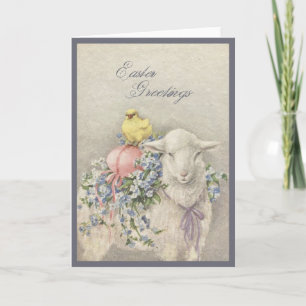 Festiva Tarjeta de felicitación de Pascua del vintage