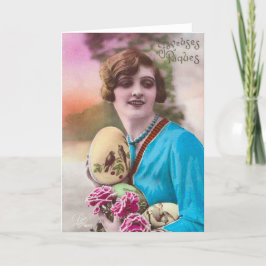 Festiva Tarjeta de felicitación de Pascua Vintage