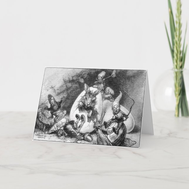 Festiva Tarjeta de felicitación de Pascua Vintage (Anverso)